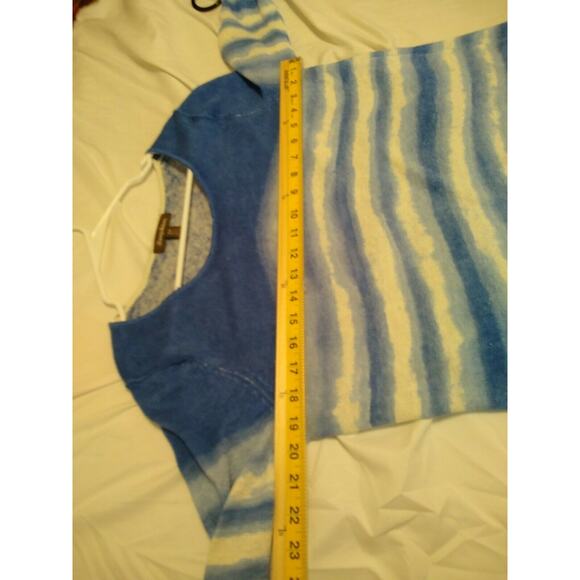 TOMMY BAHAMA Shibori Striped Print 100% Linen Sweater Top Size SP - Picture 7 of 11